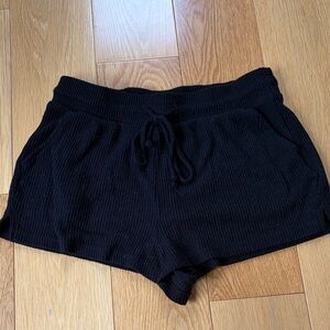 Colsie Women's High Waist Black Knit Shorts